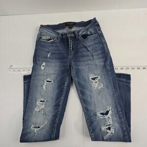 Judy Blue JB8240MD Women’s Distressed Skinny Jeans Size 5/27 Dark‎ Wash 6472
